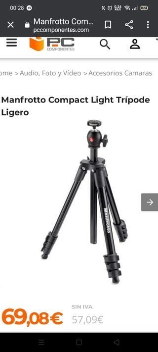 Trípode Manfrotto COMPACT LIGHT+ 4 secciones NEW!