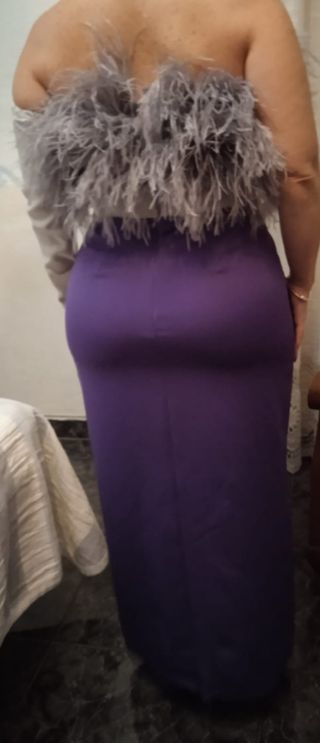 Vestido plumas