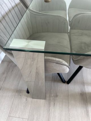 Mesa Cristal/Metal Comedor SIN SILLAS