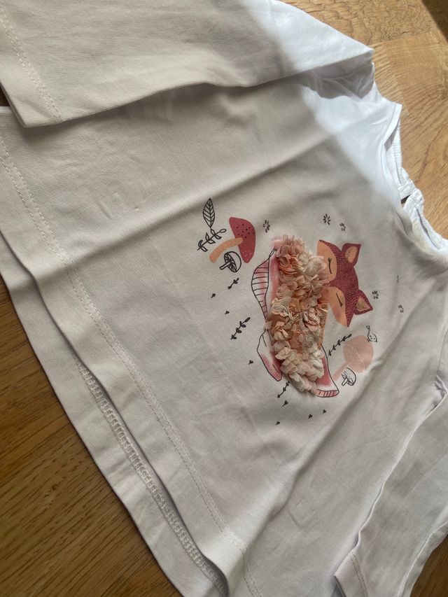 Camiseta manga larga bebé niña. Mango. 12-18 meses