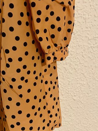 Vestido Strena topos salmón y azul marino