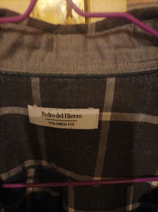 Camisa cuadros gris oscuro