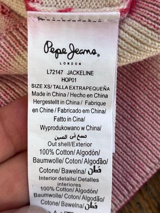 Cárdigan punto Pepe Jeans talla XS nuevo 