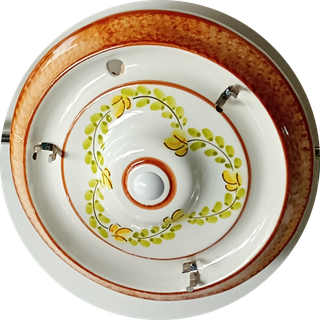 Lámpara techo cerámica marrón (fluorescente 32W)