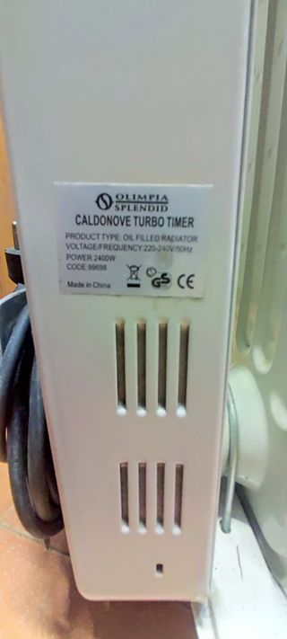 Stufetta elettrica Olimpia Spendid + timer + turbo