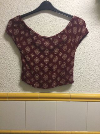 Top camisa rojo oscuro