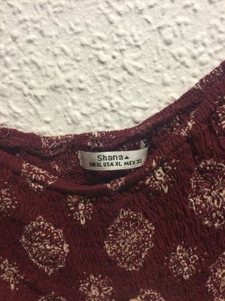 Top camisa rojo oscuro