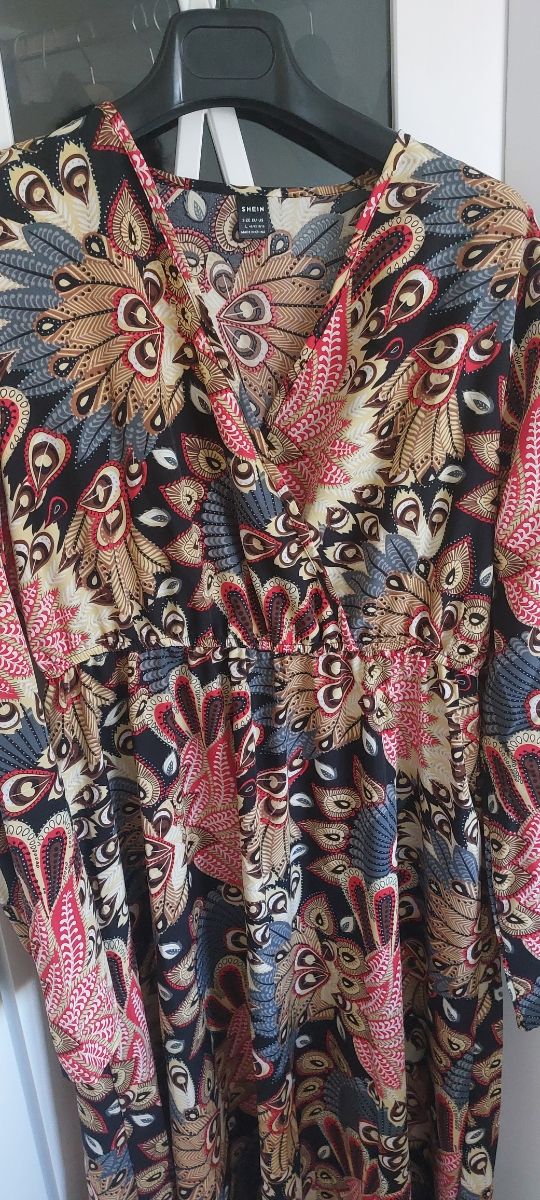 Vestido estampado Shein manga larga nuevo