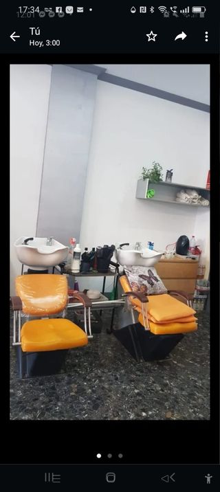 Lavacabezas y sillones secador de pie.