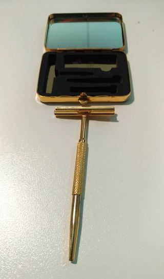 rasoio componibile dorato