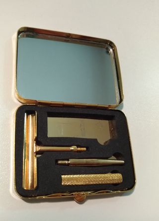 rasoio componibile dorato