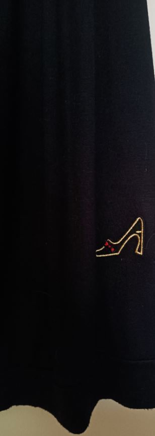 Maglia blusa nera con disegno trendy viscosa tg U