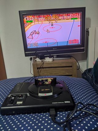 Mega Drive Sega videoconsola con dos man