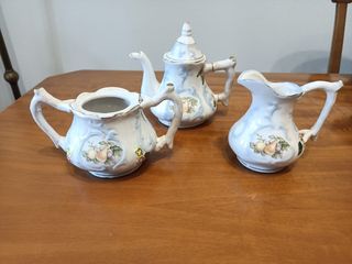 JUEGO DE CAFÉ VINTAGE DE PORCELANA 3 PIEZAS