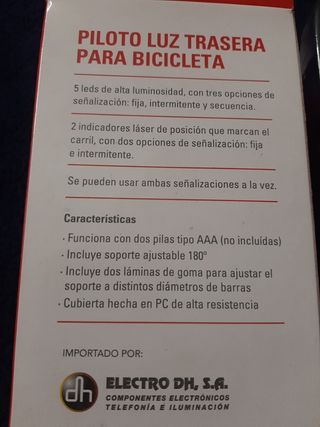 Luz trasera de bicicleta