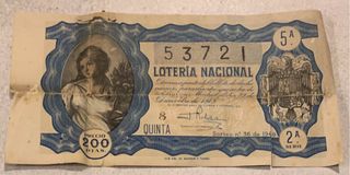 DECIMO DE LOTERIA NACIONAL (75 AÑOS DE ANTIGUEDAD)