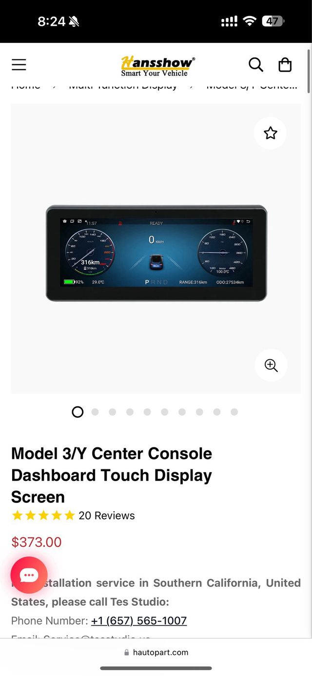 Pantalla Tesla Hansshow