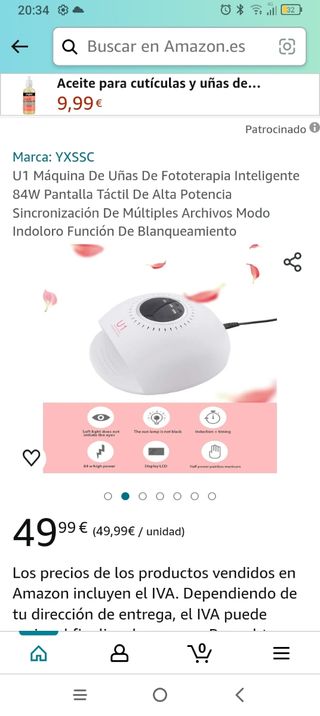 Lámpara de secado Led de uñas 2 en 1