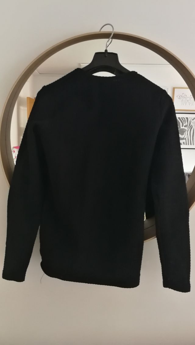 Jersey/camiseta negro, cuello a la caja