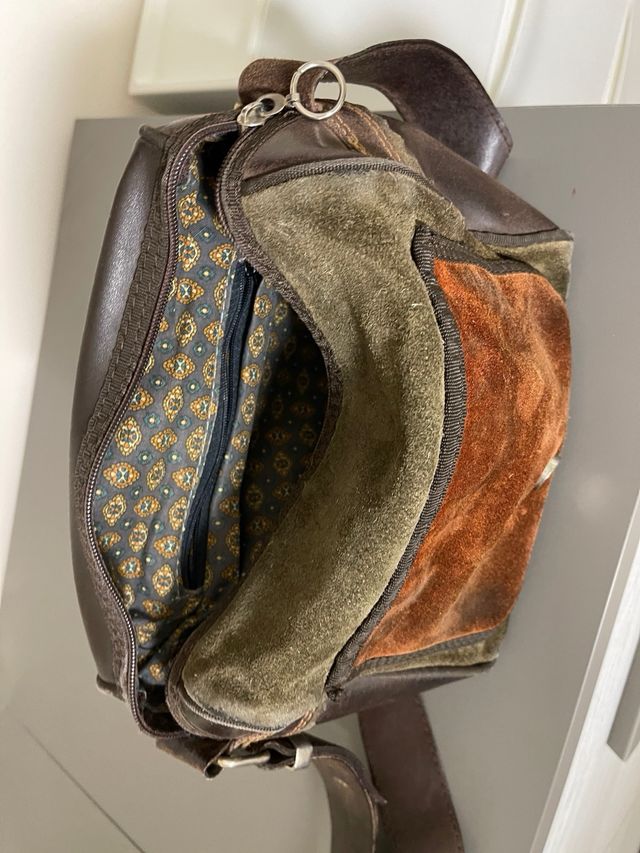 Bolso bandolera piel marron