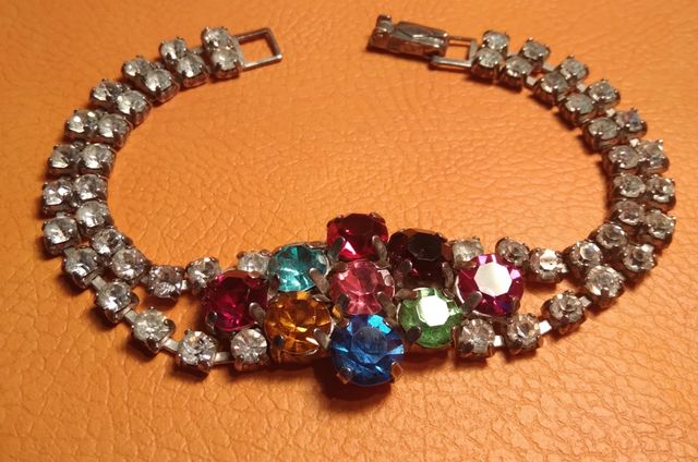 Braccialetto jewelry vintage fiore pietre naturali