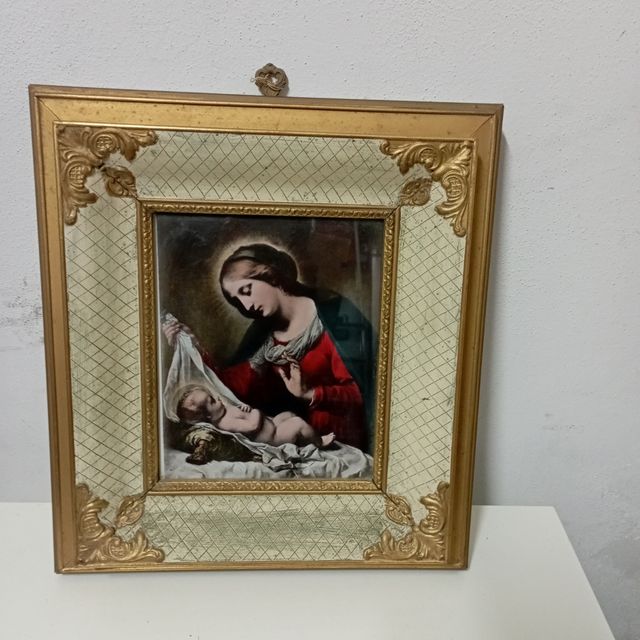 Maternità quadro in decape' ed oro.