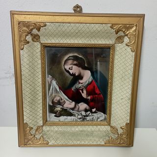Maternità quadro in decape' ed oro. 