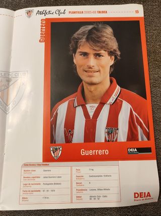 Plantilla Athletic en Cromos grandes