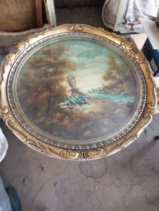 Sofá con 2 butacas y mesa redonda luis x