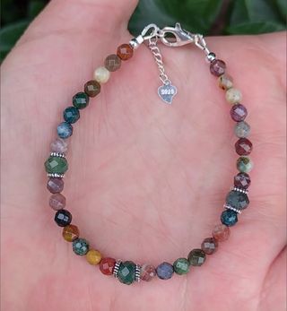Pulsera, plata ley y agata India 