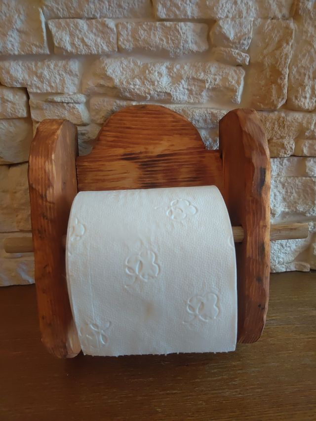 Portarotolo carta igienica Legno Artigianale 