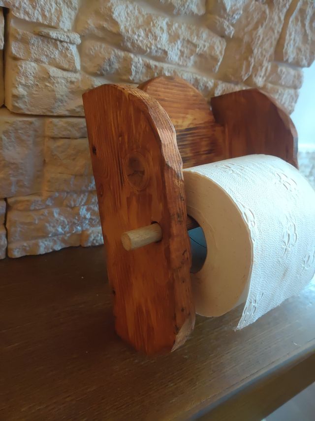 Portarotolo carta igienica Legno Artigianale 