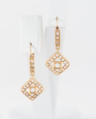 Pendientes antiguos en oro amarillo 18k y zafiros
