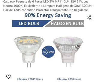 6 Bombillas led MR11 3W GU4