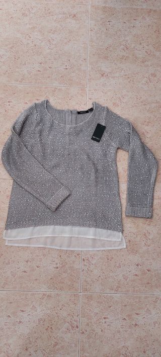 Jersey lentejuelas plateado