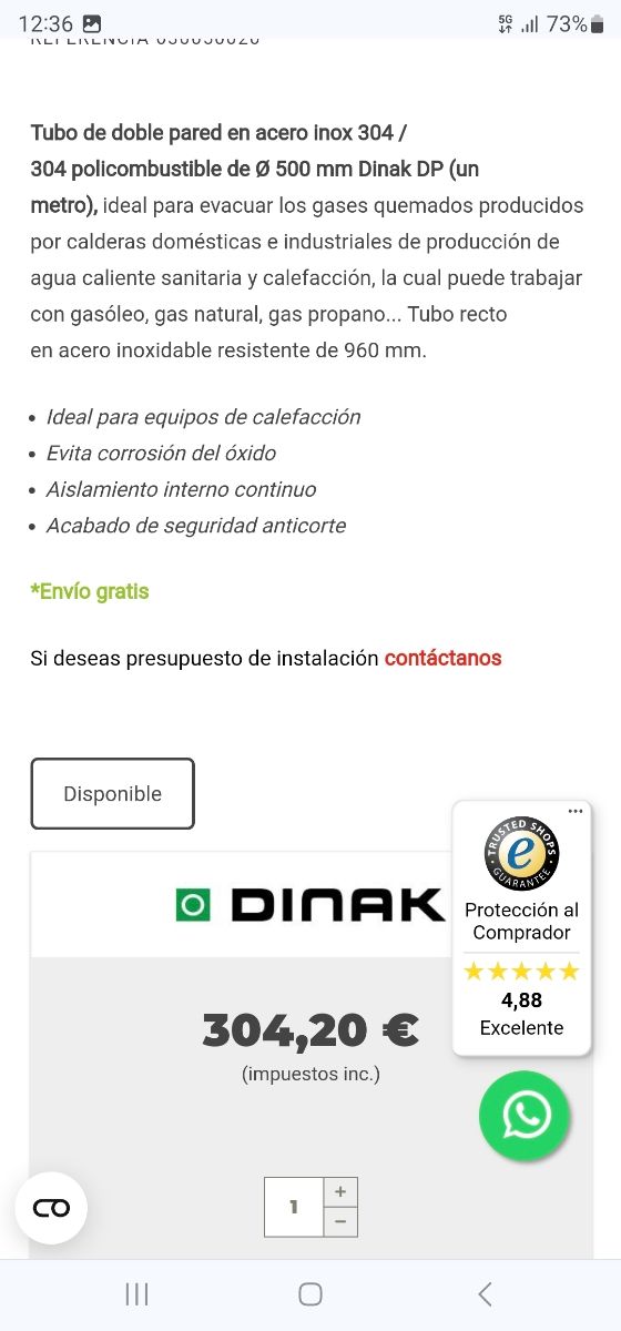 15 Tubos de acero inoxidable chimenea