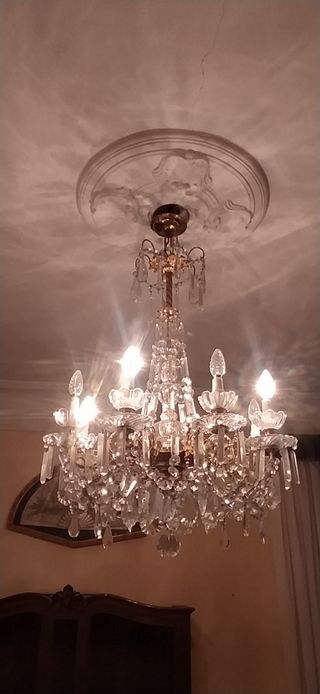 Lámpara de cristal antigua