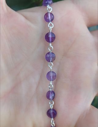 Pulsera, plata ley y amatista 