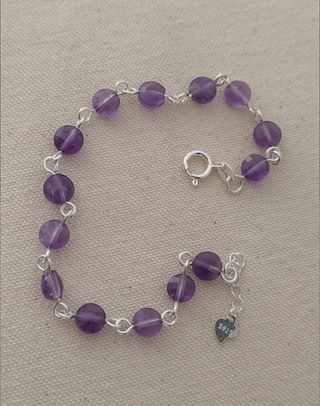 Pulsera, plata ley y amatista 