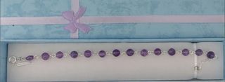 Pulsera, plata ley y amatista 