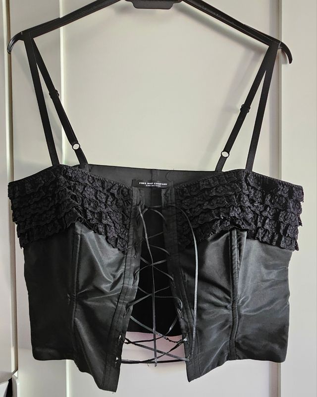 Top bustier con pizzo