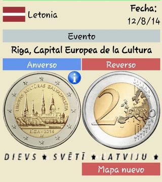 Moneda conmemorativa de 2 euros Letonia 2014