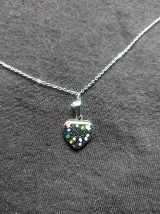 Juego de cadena con colgante + pendientes. Acero