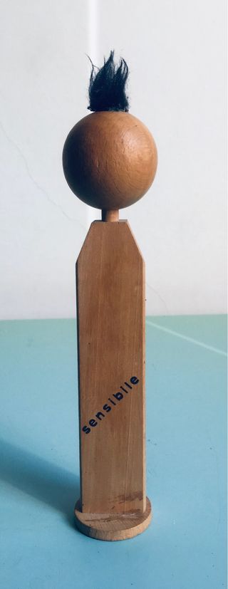 Ometto legno 1970 tipo kokeshi