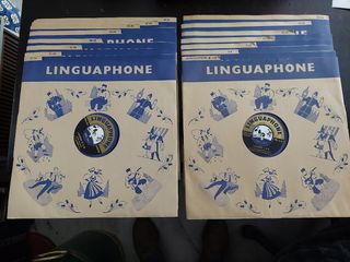 antiguo curso de ingles en discos de pizarra, 40`