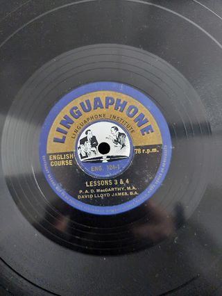 antiguo curso de ingles en discos de pizarra, 40`