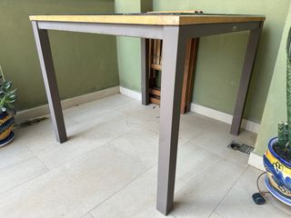 Mesa comedor o jardin tipo teka sin cristal