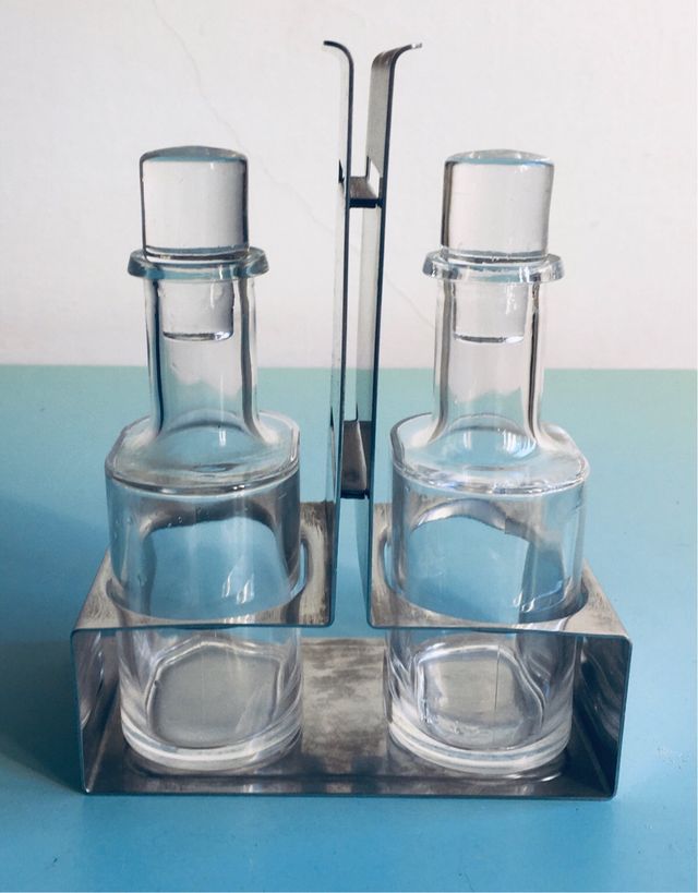 Olio aceto Alessi 1960 acciaio vetro