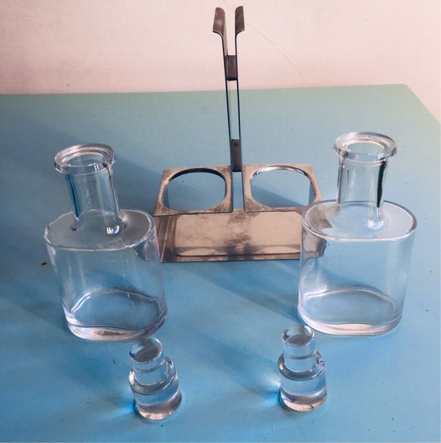 Olio aceto Alessi 1960 acciaio vetro