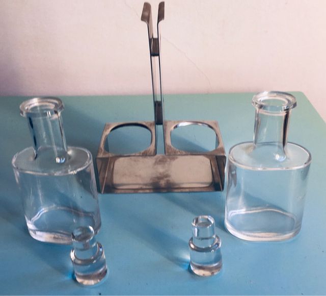 Olio aceto Alessi 1960 acciaio vetro